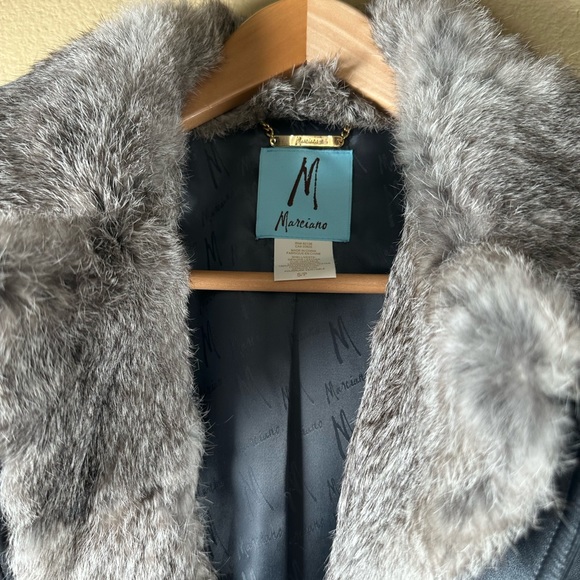 Marciano Leather Jacket with Rabbit Fur Collar - S/P - Picture 4 of 13